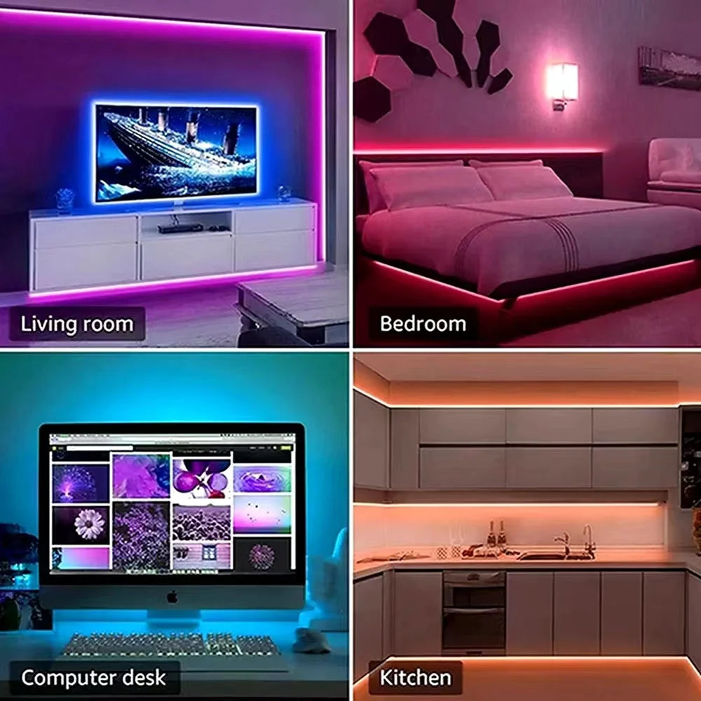 4-16ft Led Lights For Bedroom, LED Strip Lights With Remote Control RGB LED Strip, LED Lights For Room Home Party