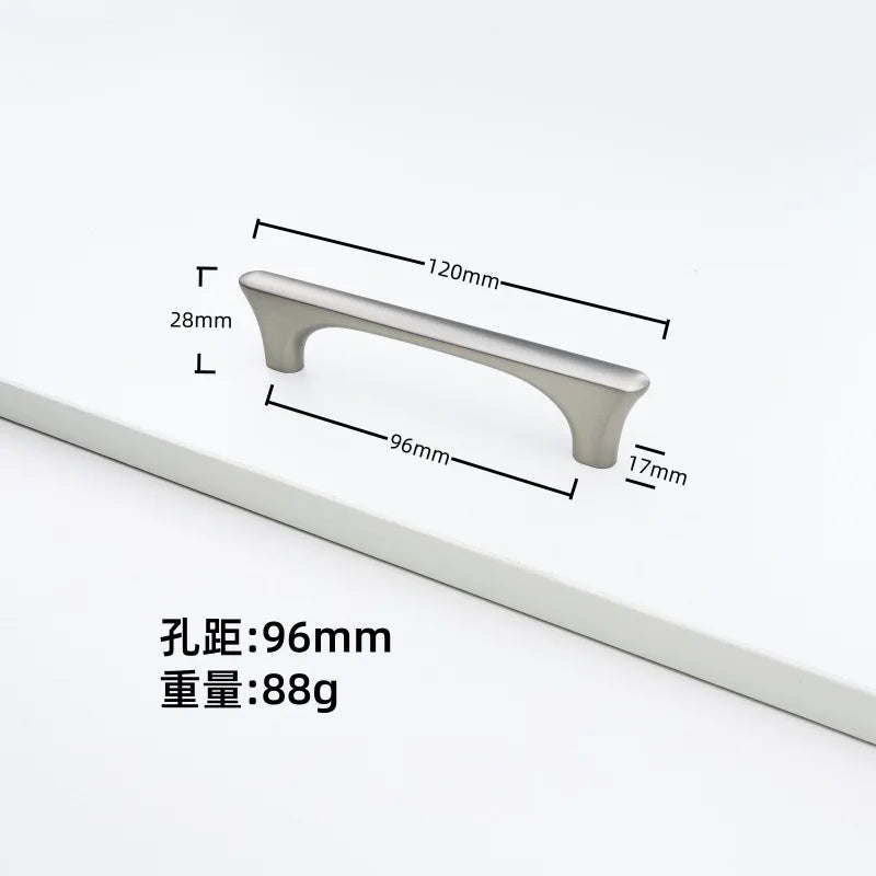 Nickel Brushed Kitchen Cabinet Pulls Silver Wardrobe Drawer Handles Zinc Alloy Single Hole Knobs Modern Furniture Door Handles