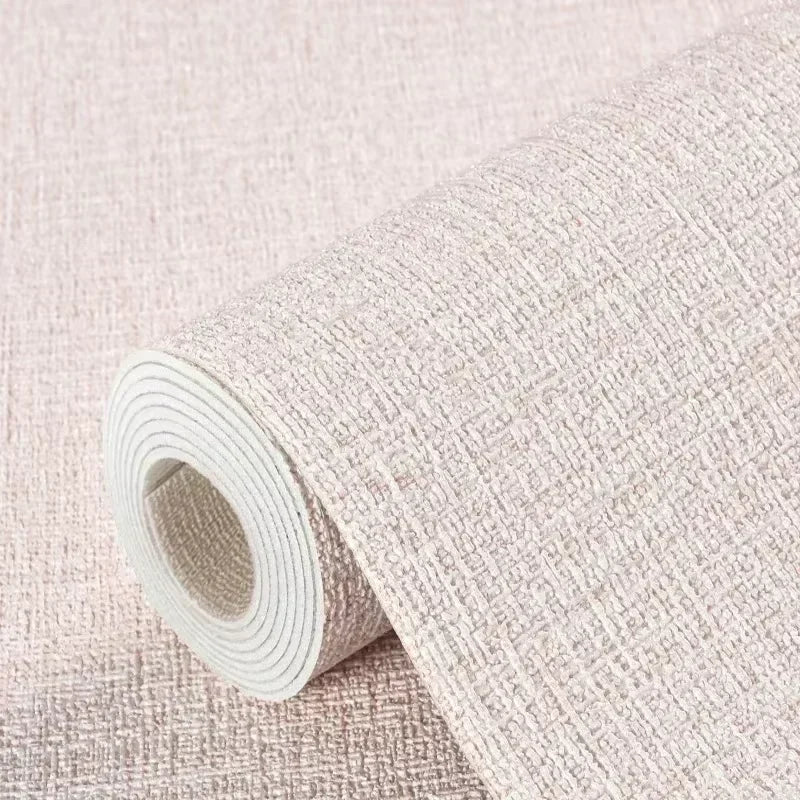 3D Imitation Linen wallpaper Self-adhesive Thickened Background wallpaper Bedroom Renovation Home Decor PVC Foam Wall Sticker