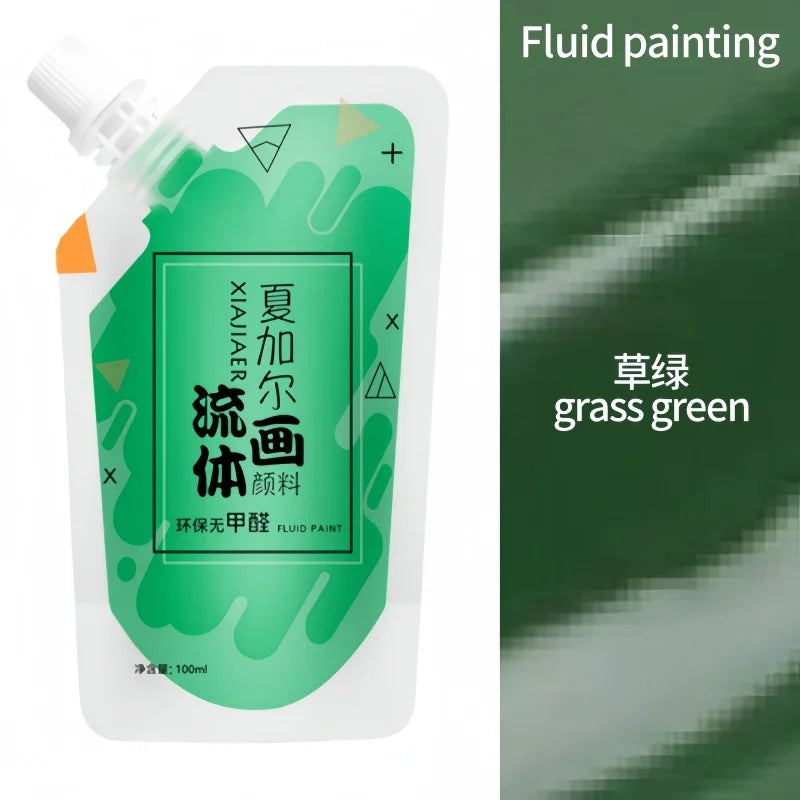 100ml/ Multi-colour xiajiaer Fluid Paint Acrylic paint Bag Violent Bear DIY decorative painting liquid liquid dye