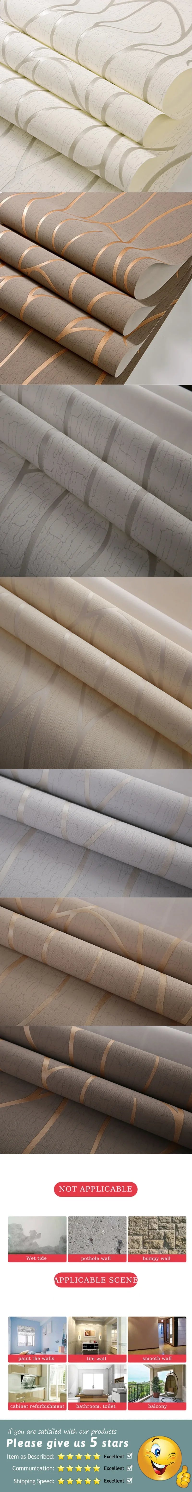 European Non-Woven Fabric Wallpaper Modern Self-Adhesive Contact Paper for Bedroom & Furniture Removable Decor