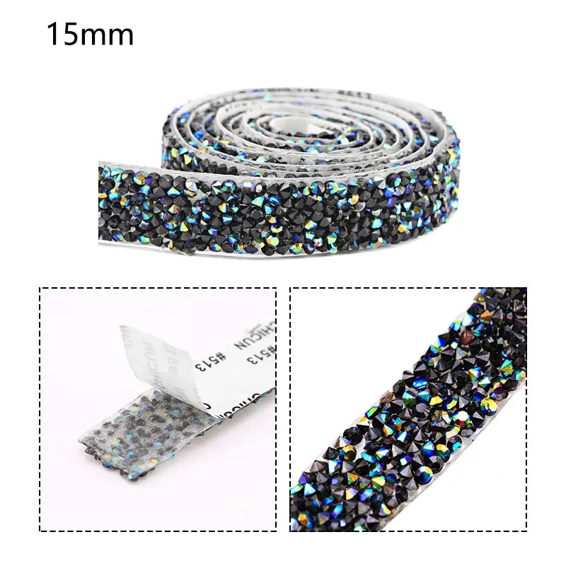 10mm-30mm Rhinestone Ribbons Self-Adhesive Trim Gift Handmade Rhinestone Stickers Applicator Ribbon With Rhinestones Appliques