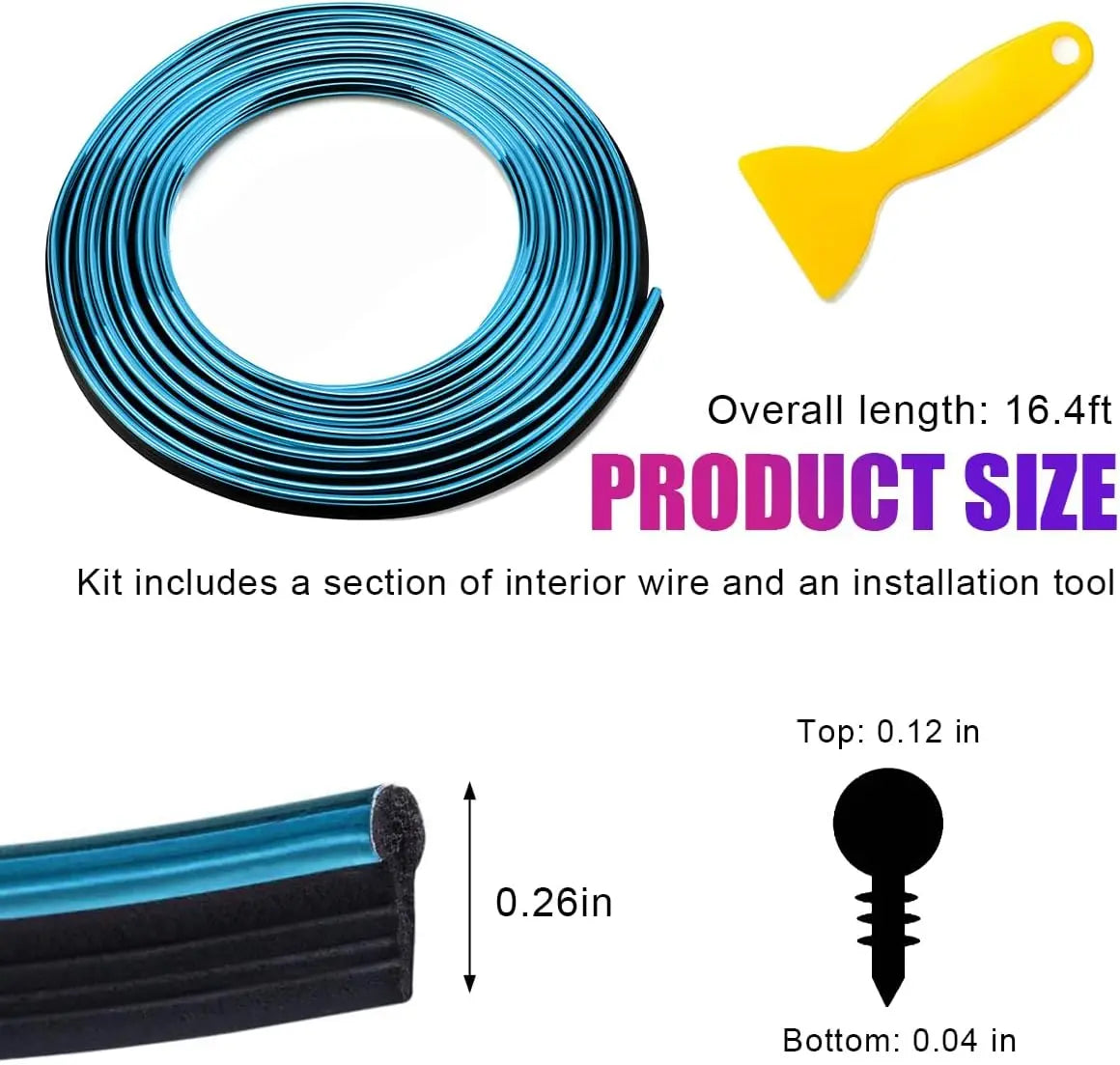 Car Interior Trim Strips, 16.4ft Auto Decoration Styling Door Dashboard, DIY Vehicle Interior Filler Insert Flexible Strip with