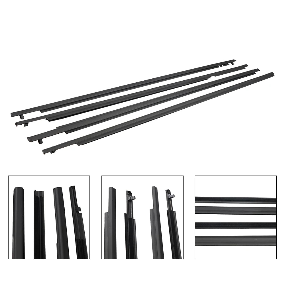 7573012300 7571002210 4Pcs Window Weatherstrip Rear Door Moulding Trim Seal Belt Sealing Strips For Toyota Corolla 2009-2012