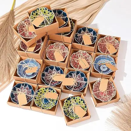Mexican Wedding Favors for Guests Bulk 3.3 Inches Small Ceramic Bowl Mexican Salsa Bowl Dipping Boho Pottery Dishes for Bridal S