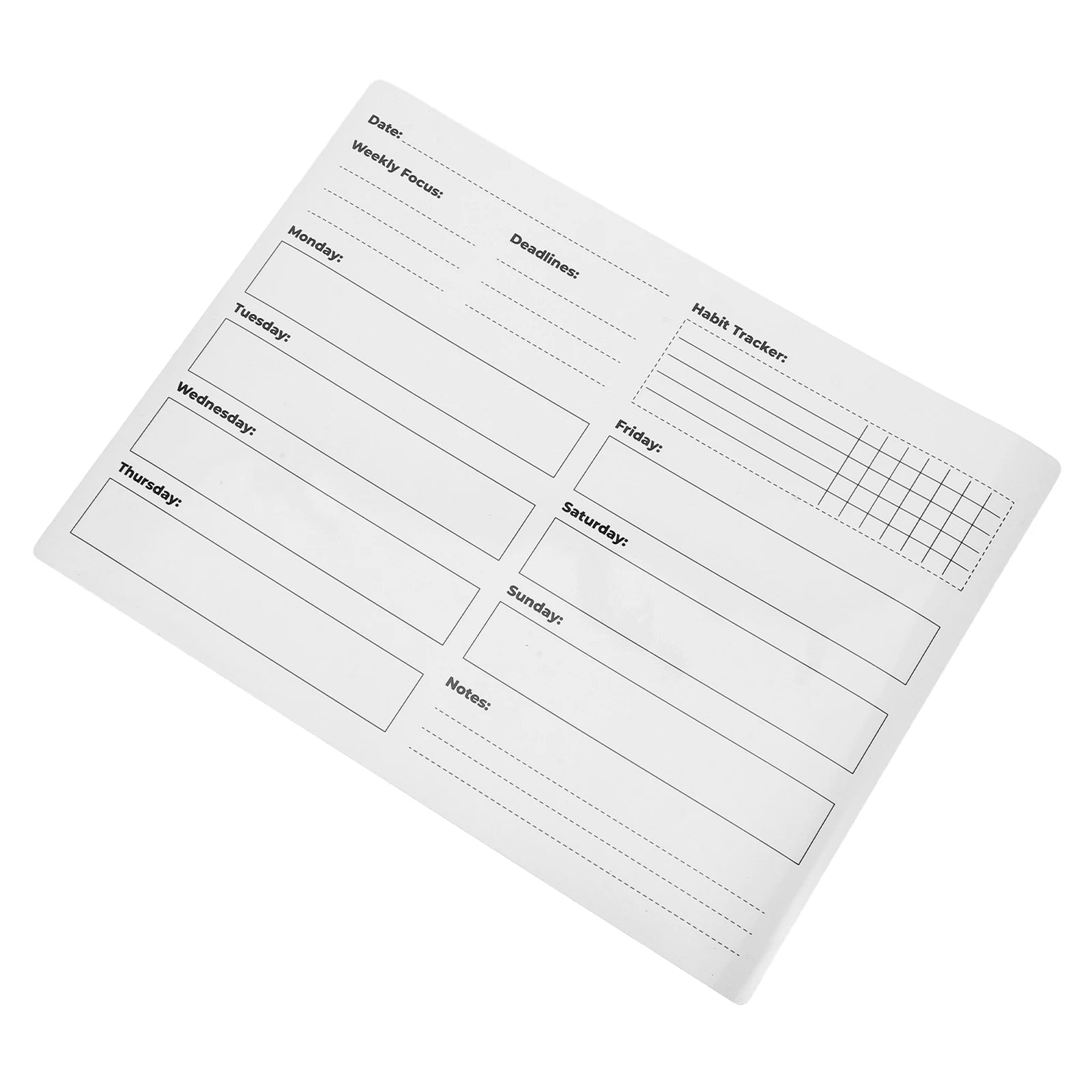 1 Weekly Planner Whiteboard Sticker for Wall Self-Adhesive Dry Erase Sheet Removable PVC Calendar for Fridge Home Office