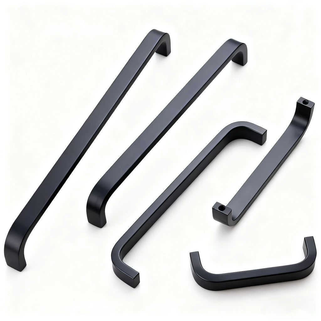 10pcs Arch Style Polished Metal Handles Solid Aluminum Alloy Cabinet Door Drawer Pulls Modern Simple for Furniture Hardware