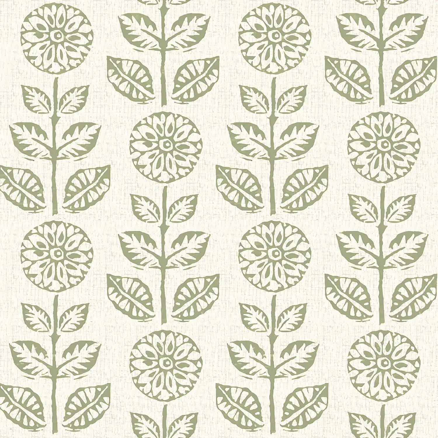 Vintage Floral Peel and Stick Wallpaper, Beige Tulip Pattern, Self-Adhesive Waterproof for Bathroom Bedroom Decor