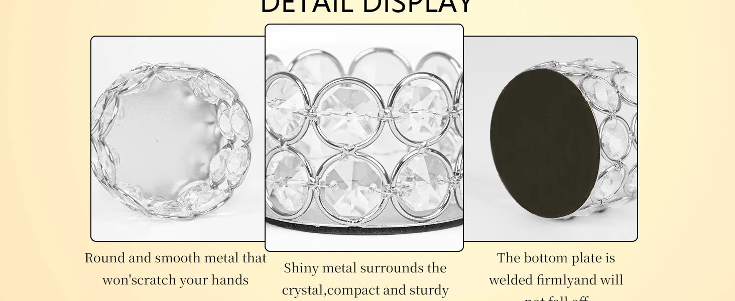 48Pcs Silver Candle Holder Tea Light Candles Holder Crystal Candle for Wedding Party Home Table Decor(candle excluded)