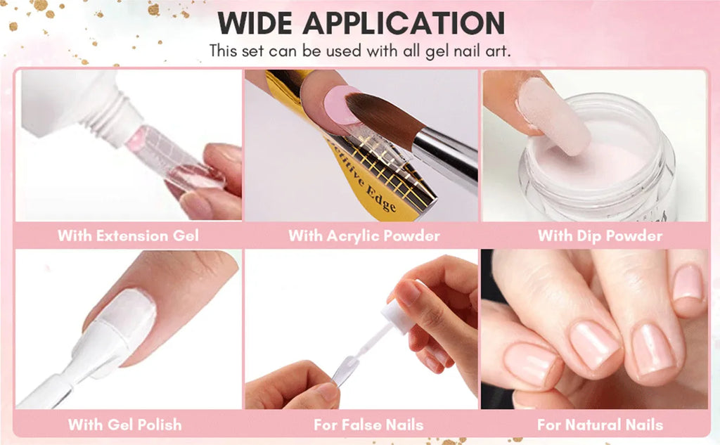Makartt 4pcs Gel Base and Top Coat Nail Dehydrator and Primer Kit Long Lasting Nail Prep Tool for Gel Nail Polish Acrylic Powder
