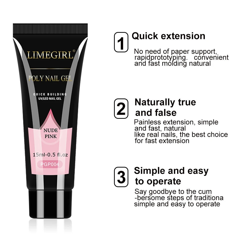 LIMEGIRL 8ml Gel Nail Polish Set UV Semi-Permanent Gel Varnish Soak Base Coat Polishing Tool with LED Lamp and Nail Drill  Kit