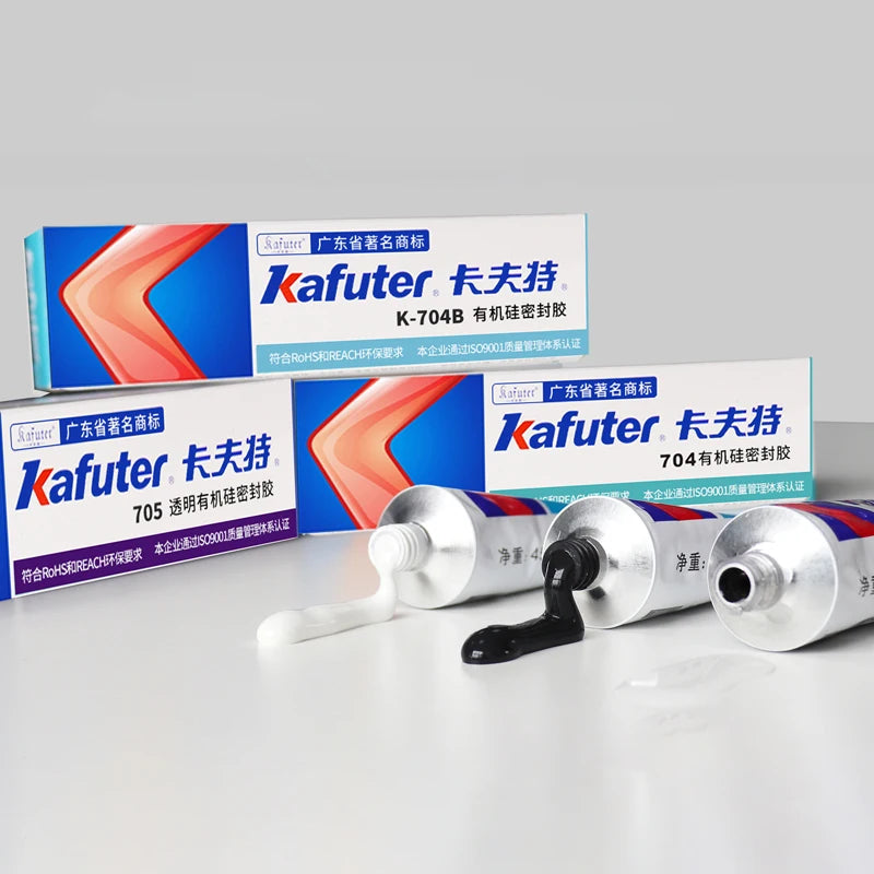 Kafuter Black White Transparent 45g Silicone Industrial Adhesive RTV Rubber DIY Insulation Sealant Glue