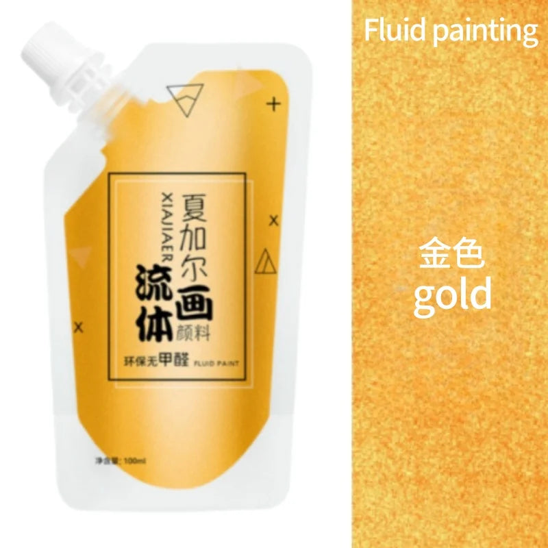 100ml/ Multi-colour xiajiaer Fluid Paint Acrylic paint Bag Violent Bear DIY decorative painting liquid liquid dye