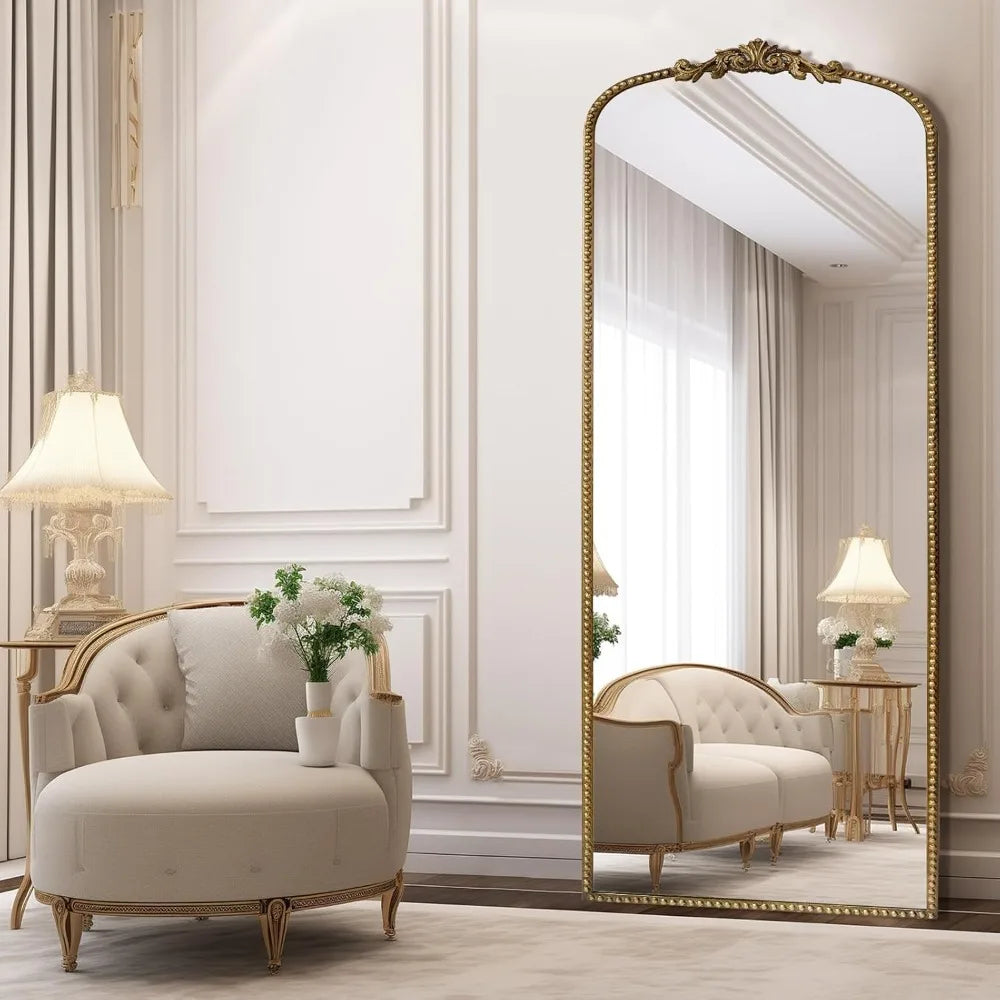 Antique Vintage Gold Baroque Full Length Mirror,71''x30'' Full Body Floor Mirror w/Free Standing, Wall-Mounted or Leaning