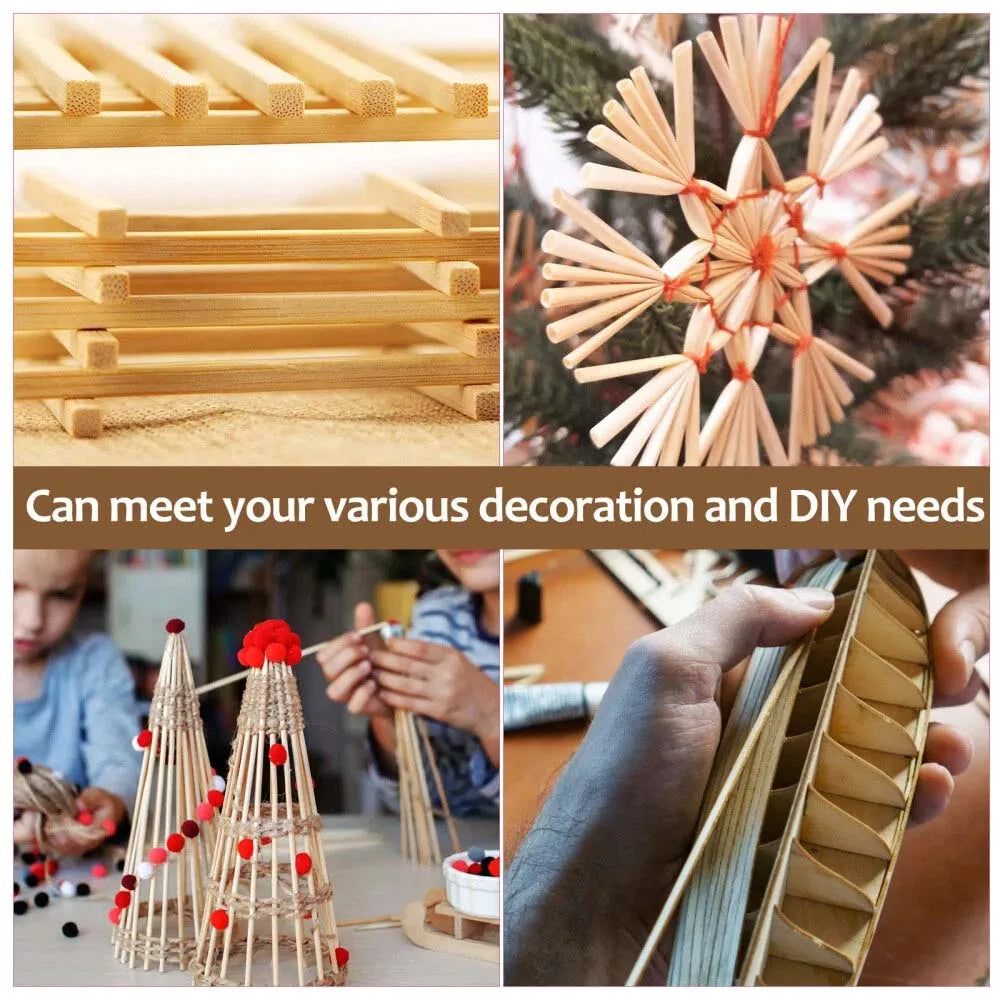 20pcs Square Wooden Sticks Dowels Wood Rods Unfinished Wooden Making decorations DIY Wood Crafts