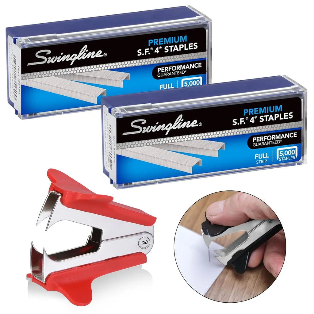 Premium Staples Refill Bundle with Remover, 1/4" Length, 5000 Count for Smooth Desktop Use