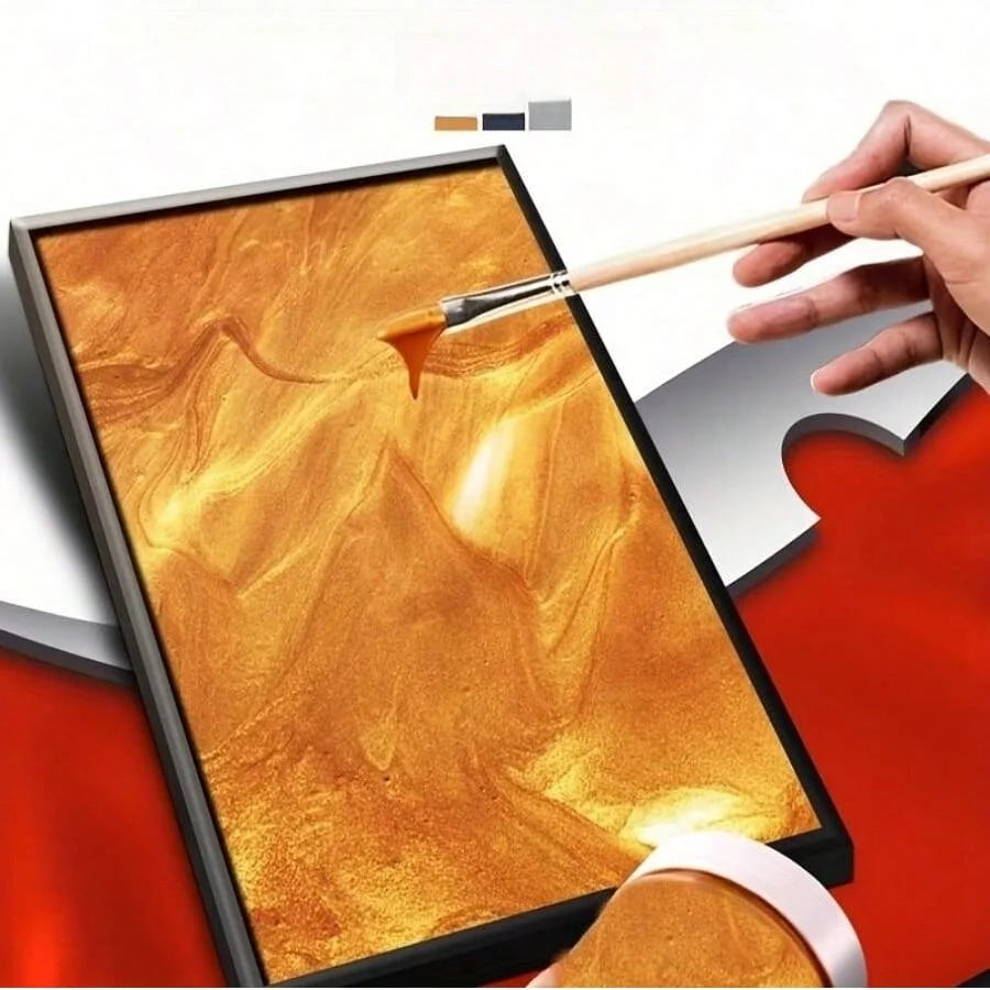 50/100/300 milliliters Golden and Silver Acrylic Paints, Metallic Pearlescent, Hand-painted Gypsum Glue, Waterproof and Non-fadi