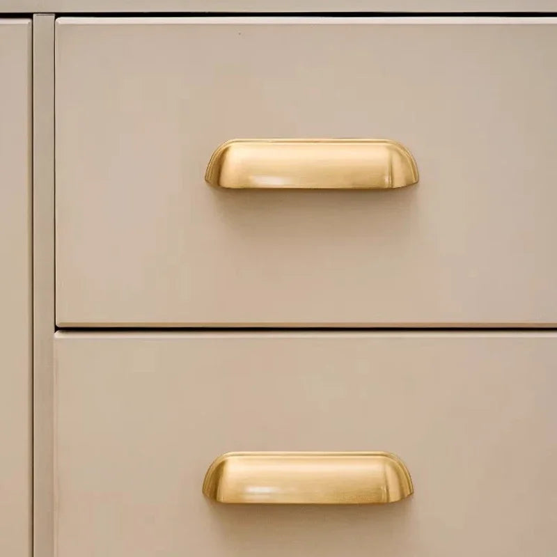 Bedroom Wardrobe Kitchen Drawer Shoe Cabinet Door Handle Gold Shell Shape Brass Handle Furniture Knob Handware Decorative Handle
