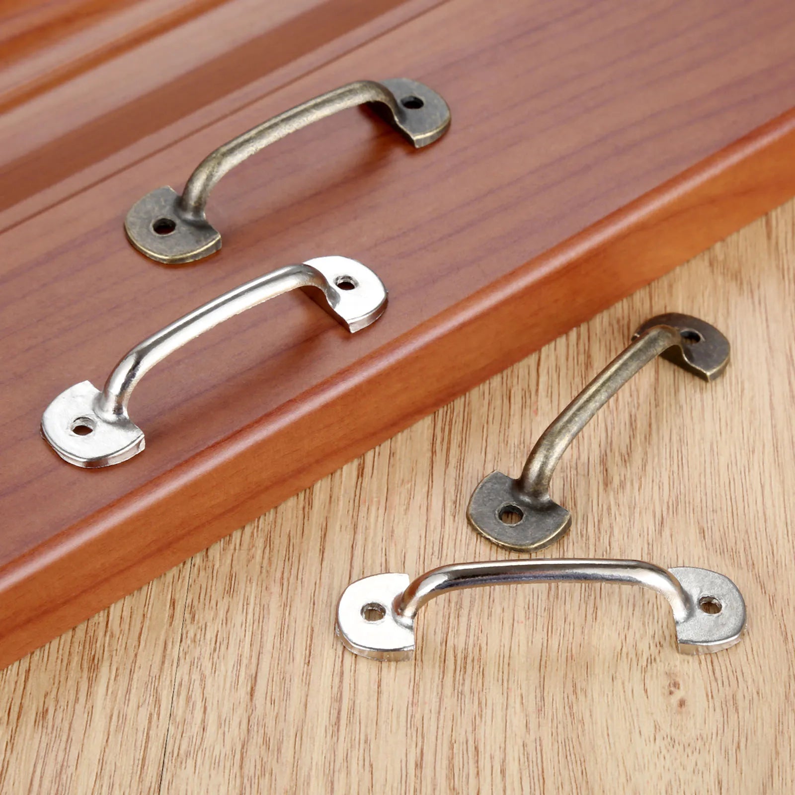 5sets Alloy Handles w/screws Antique Bronze/Silver Pulls 50mm Hole Drawer Door Cabinet Vintage Home Decor Kitchen Chest Bathroom
