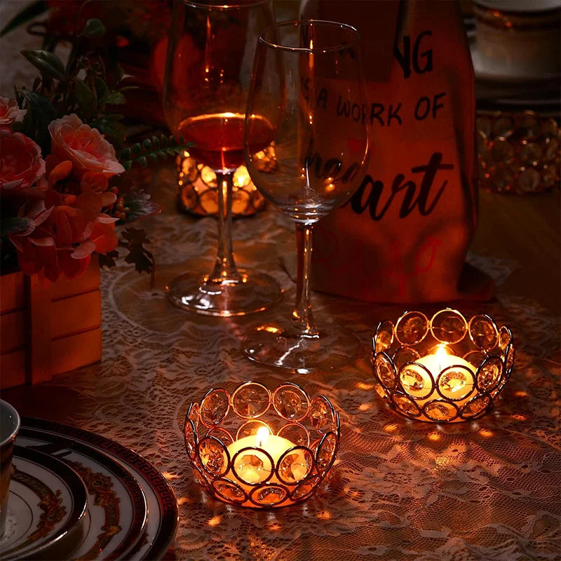 20 Pieces Tea Light Candle Holders, Crystal Bowl Candle Holders, Wedding Party Table Decorations, Halloween and Christmas Decora