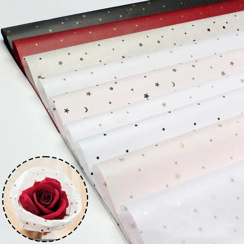20pcs sheet Cotton Bouquet Flower Wrapping Paper Star Moon Sydney Paper Wrapping Paper Flower Wrapping Paper Cake Baking Gift