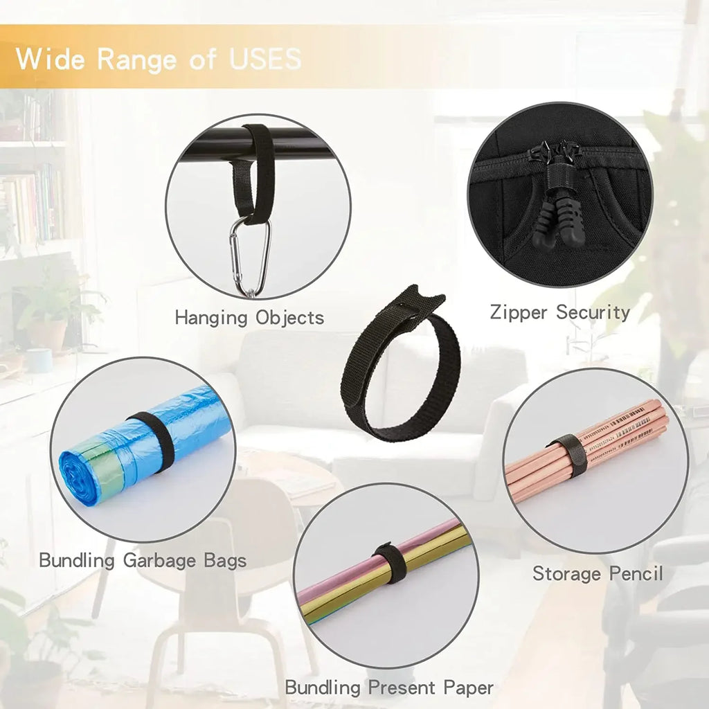 10/30/50pcs Multi-Purpose Fastener Cable Straps Tape Cable Ties Reusable Hook Loop Strips Wire Ties Cables Organizer Cord \][o