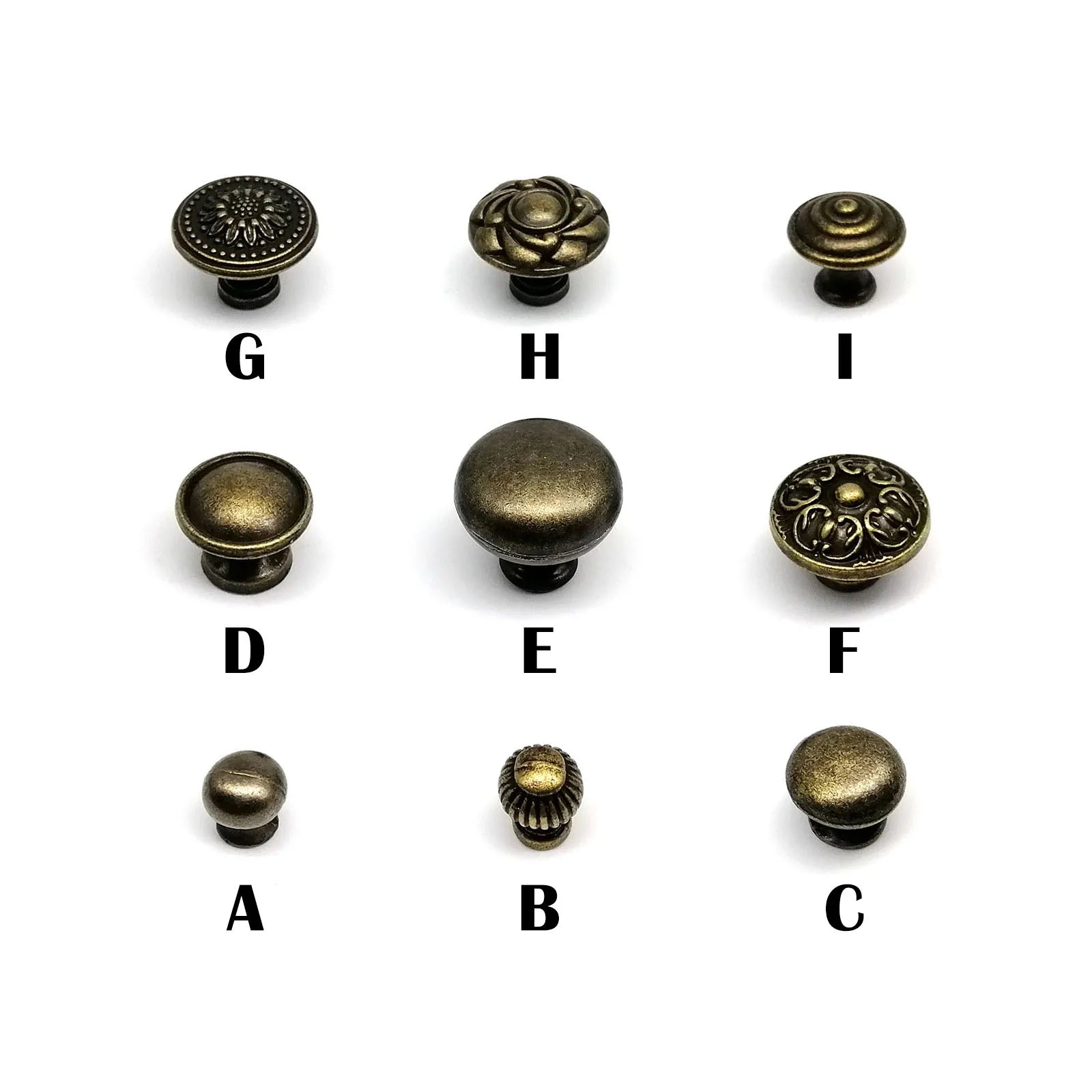 Antique brass Vintage Round Flower Furniture Cabinet Cupboard Dresser Chest Closet Drawer Door Window Handle Pull Knob