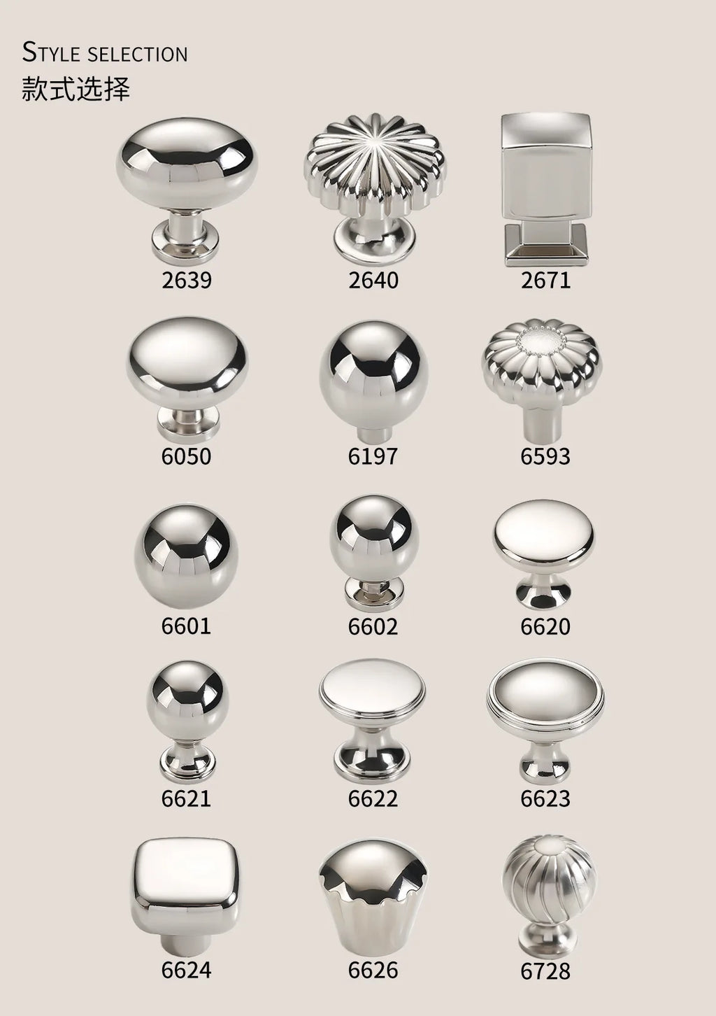 Silver cabinet door handle creative wardrobe/cabinet/drawer knobs modern minimalist single-hole door pull furniture hardware