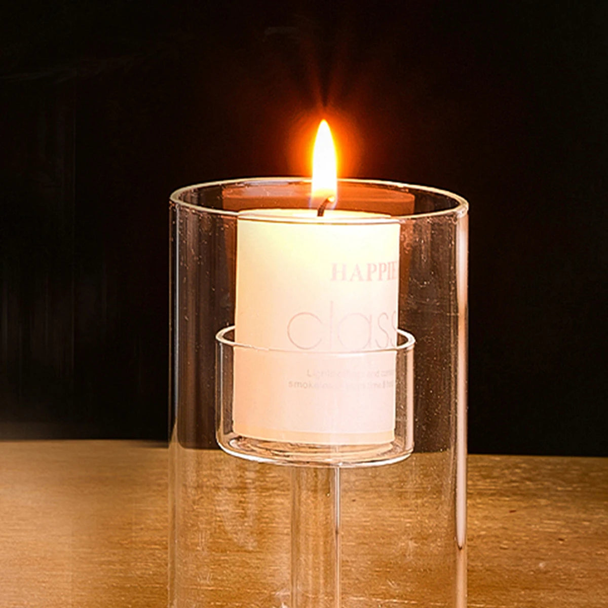 1PC, simple glass candlestick for home decoration. Made of transparent glass. Suitable for wedding and other table decorations.