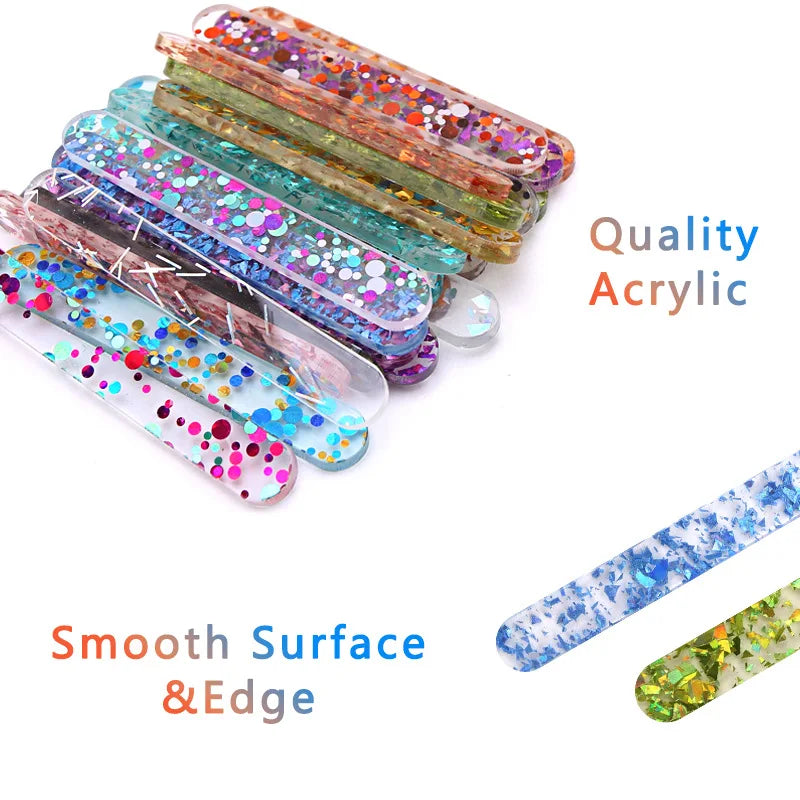 10 pcs Reusable Colorful Acrylic Popsicle Sticks, Cakesicle Sticks, Ice Cream Sticks, Craft Sticks, Chocolate Lollipop Holder
