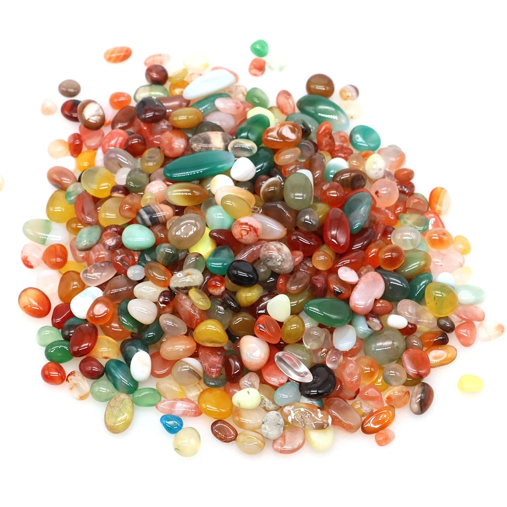 Natural Stone Tumbled Agate Gravel Crystals Chip Quartz Minerals Reiki Healing Specimen Gemstones Home Aquarium Decor DIY Crafts