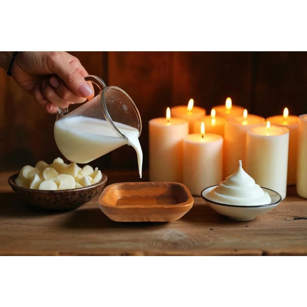 Wooden Dough Bowls for Candle Making (10-Piece Set) | Eco-Friendly Home Decor and Reusable Candle Holders
