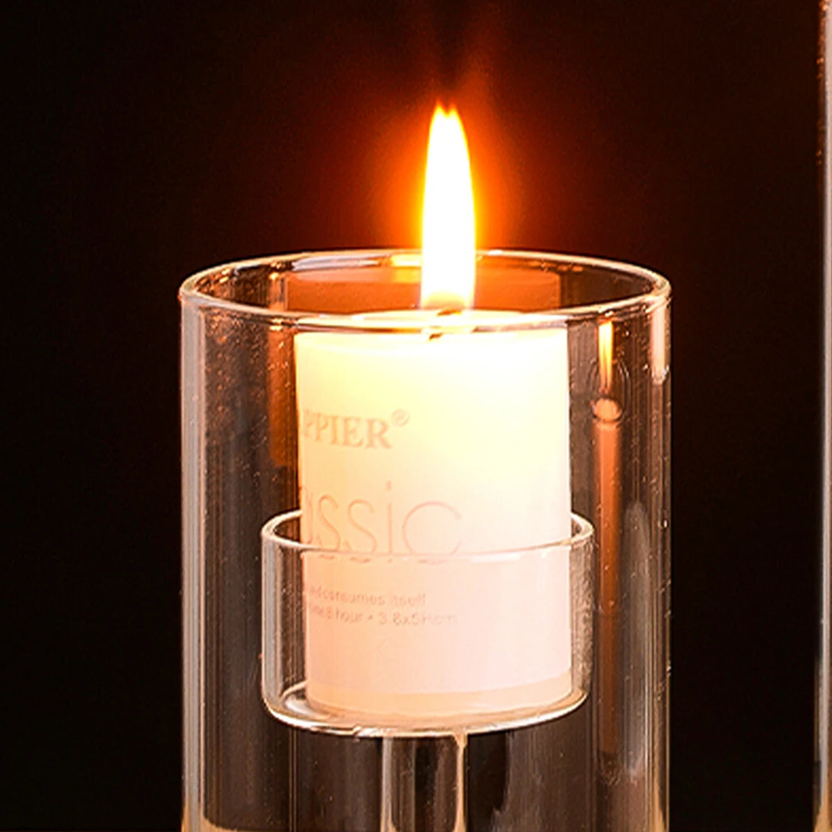 1PC, simple glass candlestick for home decoration. Made of transparent glass. Suitable for wedding and other table decorations.