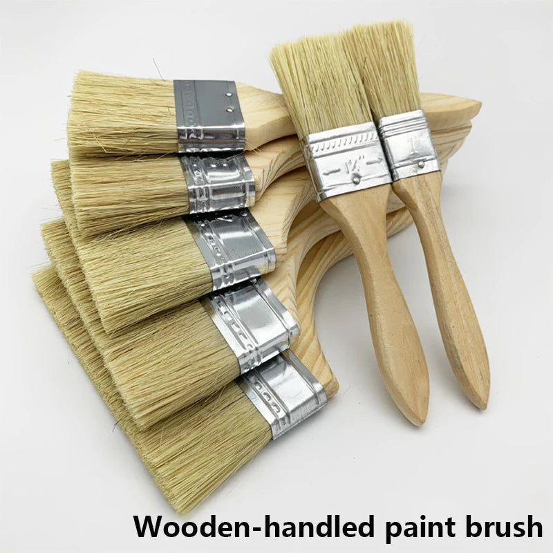 Thick-handled and thin-handled paint brushes are available. Household soft-bristled dust-removing brushes and special brushes fo