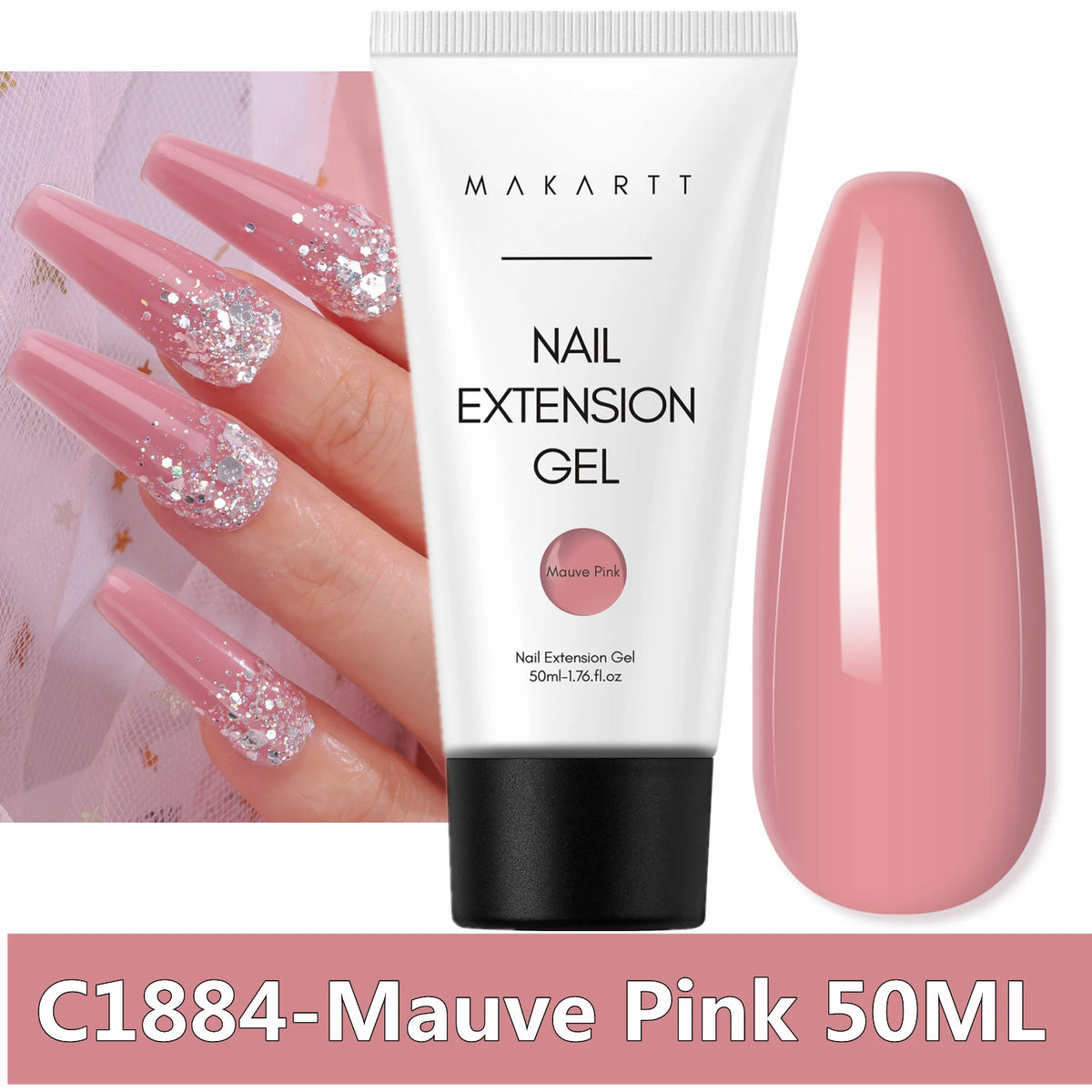 Makartt Poly Nail Extension Gel for Nails ,Clear Pink Builder & Sculting Soak Off Hard Gel for Strong Natural Look for Beginer