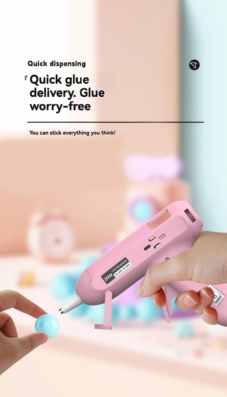 JCD 20W Hot Melt Glue Gun DIY Mini Household Industrial Guns Heat Temperature Thermo EU Electric Repair Tool Use 7mm Glue Sticks