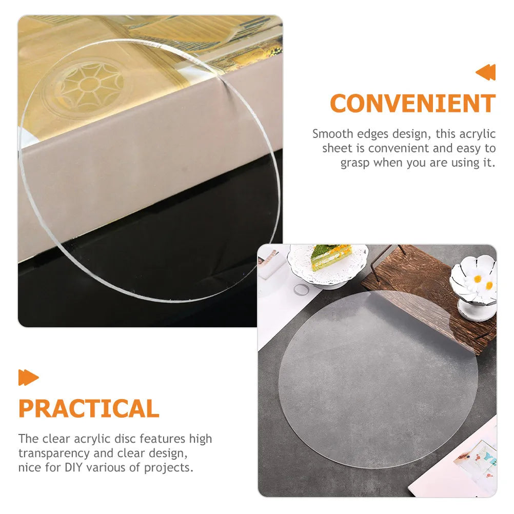 Round Acrylic Sheet Clear 1Mm Ultra Thin Light Weight Craft Disc for DIY Art Projects Scrapbooking Display Mounting Panels