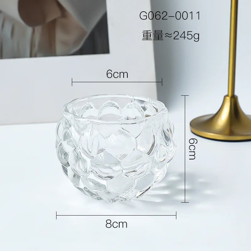 Nordic spherical pumpkin lamp thickened glass candle holder bar candlelight dinner home decorative ornaments craft gifts