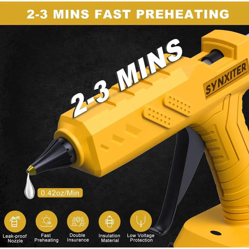 20V Cordless Hot Glue Gun with 30 Full-Size Sticks, 3.5Ah Battery for Crafting, Repairs, and More