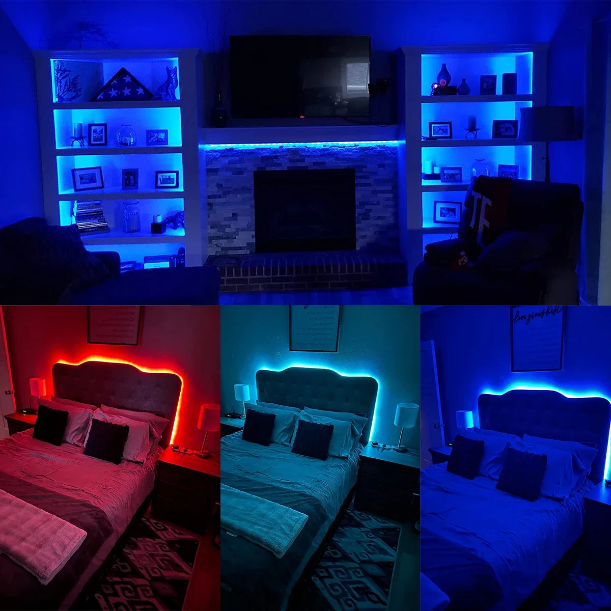 4-16ft Led Lights For Bedroom, LED Strip Lights With Remote Control RGB LED Strip, LED Lights For Room Home Party