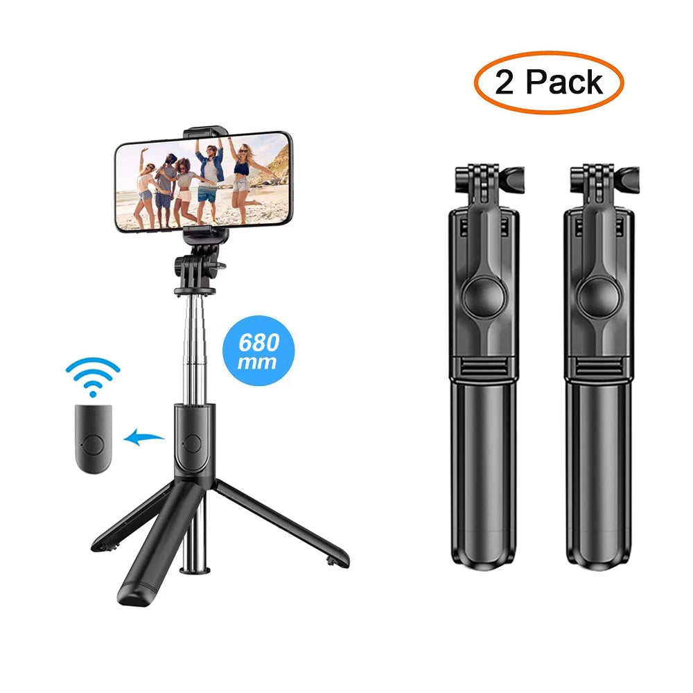 3In1 Bluetooth Wireless Selfie Tripod with Fill Light Shutter Remote Control Portable Foldable Monopod for IPhone Smart Phone