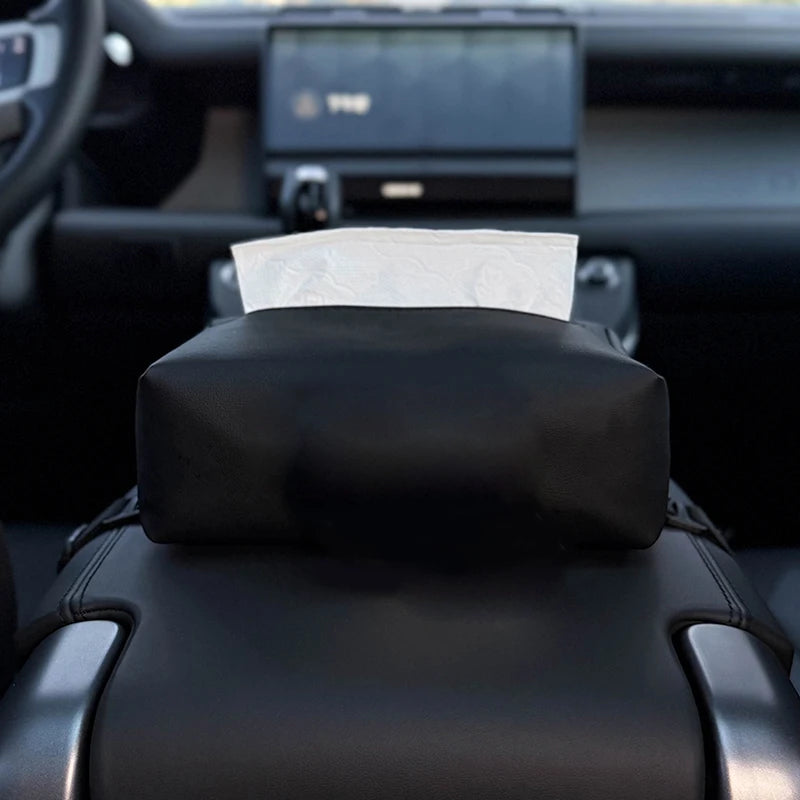 New Quality Leather Car Tissue Box For Armrest Paper Holder Cute Cartoon Hat Cloud Auto Hanging Back Seat Headrest Storage Bag