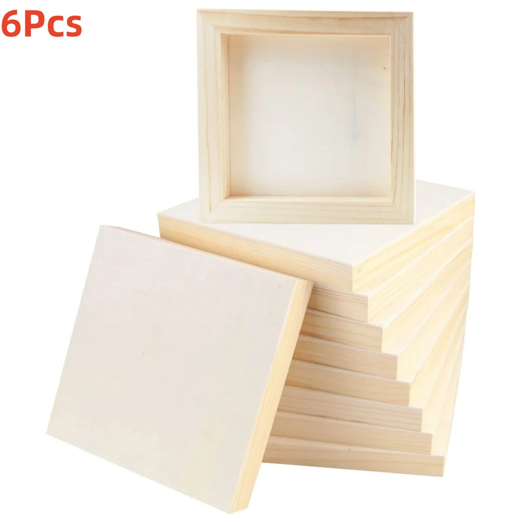 Square Wood Panels, 6x6"/15x15cm, Blank Wooden Canvas Cradled Painting Panel Boards for Drawing, , Pouring, DIY Arts Crafts