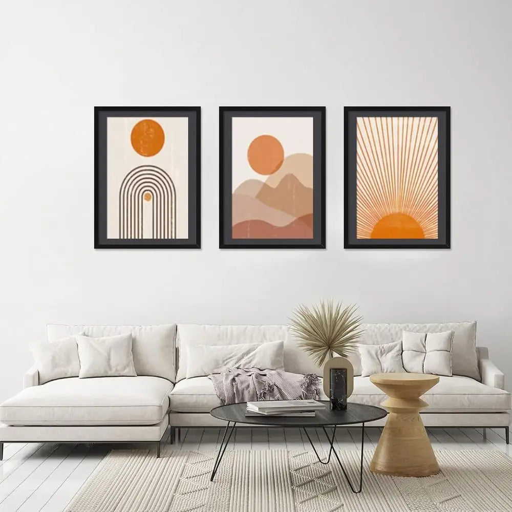 Set of 3 Black 24x36 Picture Frames, Suitable for 20x30 Photos with Mat or 24x36 Images without Mat, Versatile Wall Mounting Opt