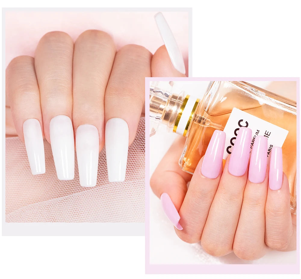 PUENTE 5Pcs/Set 30ML Poly Nail Gel Fast Nails Extend Clear White Pink Colors Hema-Free Acrylic Gel Soak Off UV Builder Nail Gel