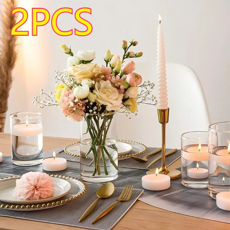 2PCS acrylic cylindrical transparent vase, home decoration, suitable for desks, offices, wedding center decoration