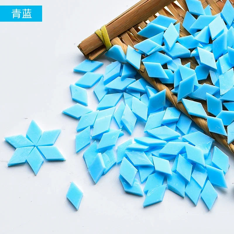 200g Diamond Shape Mosaic Mica Stained Glass Mosaic Tiles Mosaic Making Tiles for Puzzle Art DIY Craft Lamp Table Accessories