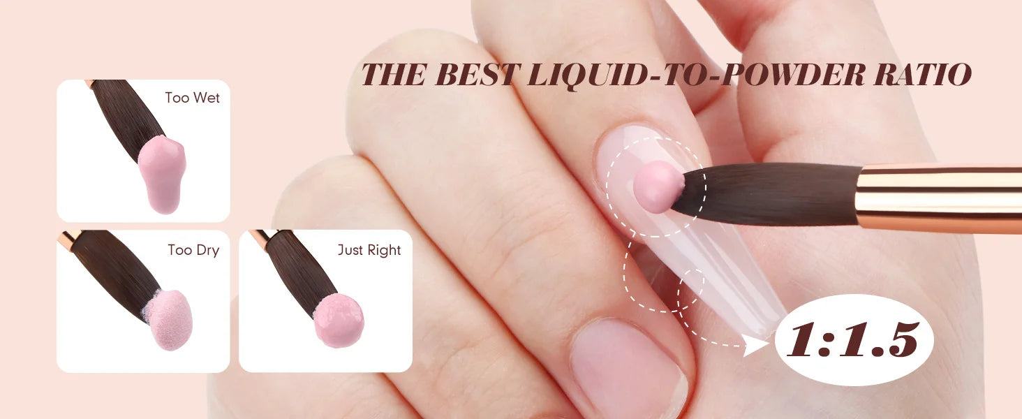 SAVILAND Clear Pink Nudes Acrylic Powder Kit with 30ml Acrylic Liquid Acrylic Nail Brush Nail Forms for Nail Art Salon Home DIY