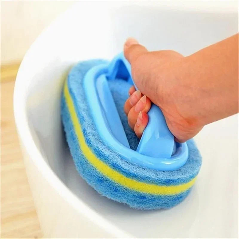 1pc Kitchen Sponge Wipe Thickening Cleaning Brush with Handle  Bathroom Tile Bathtub Cleaning Sponge Cleaning Supplies Cleaner