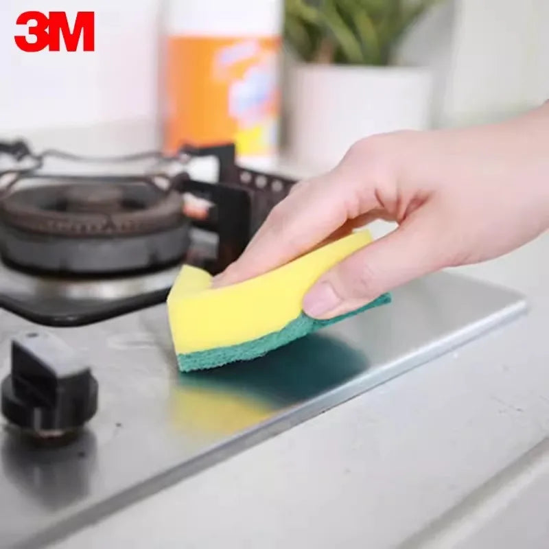 3M Scotch-Brite Heavy Duty Scrub Sponge Dishwashing Kitchen Pot Rust Focal Stains Sponge Removing Kit Cleaning Brush Sponges